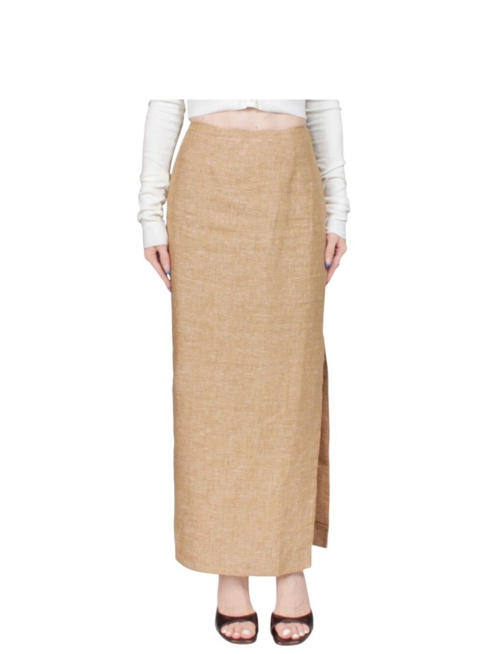 Nancy Pencil Skirt In Walnut By Posse Size Medium